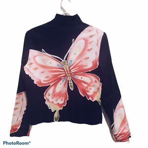 Vintage Ilyse Hart Ltd Butterfly Blazer Size Small